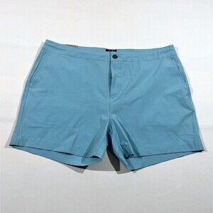 Faherty Mens All Day Shorts Summer Teal Flat Front 5" inseam 42 NWT Stretch $98